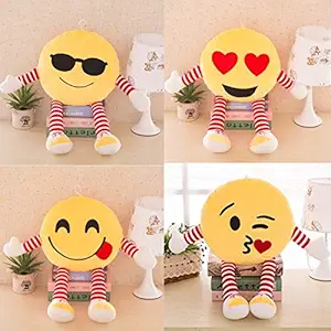 Minitrees Best 4 Pack Flying Kiss+Heart Eyes+Cool Dude+Hungry Soft Cute Pillows Combo with Legs & Hands