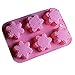 Cilected 6 Different Varieties Snowflake Silicone Bath Bomb Mold For Christmas Holiday Pink