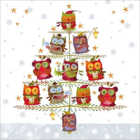 Lavoretti Di Natale Decoupage.Tigers On The Loose 4 Tovaglioli Per Decoupage A Strati 33 X 33 Cm Gufo Albero Di Natale 4 Individuali Per Lavoretti E Tovaglioli Art Amazon It Casa E Cucina