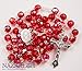 New Catholic Rosary Red Crystal Beads Necklace Holy Mary & Crucifix Jerusalem