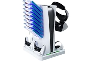 Charging Station and Cooling Station for PSVR2 / PS5, Vertical Cooling with Charging Station, 3-in-1 Stand with 2 Cooling Fan