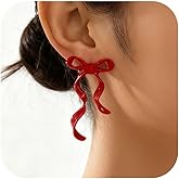 Christmas Bow Earrings Red Bow Earrings for Women New Years Bowknot Stud Christmas Holiday Festival Jewelry Gifts