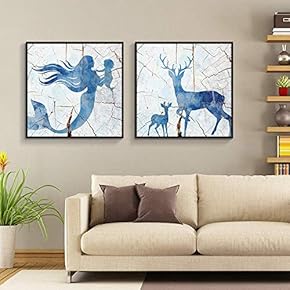 Floating Framed for Living Room Bedroom Wooden Background...