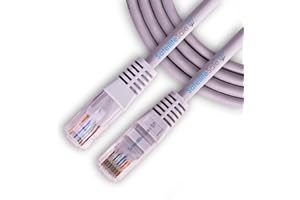 SatelliteSale RJ45 Cat-5e Network Ethernet UTP 4 Path Internet Cable 100 MHz 1000 Mbps Universal Wire Gray Cord 10 feet