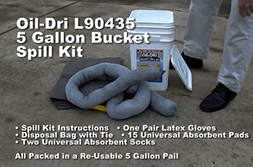 Oil-Dri L90435 Compact Universal 5-Gallon Bucket Spill Kit, 5-Gallon Maximum Absorption Capacity - Thumbnail 2