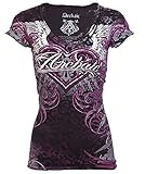 Archaic AFFLICTION Women T-Shirt UNWANTED Tattoo Biker UFC BKE Sinful