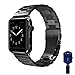 VIPPLUS Compatible for Apple Watch Band 38mm/40mm Stainless Steel Strap Bracelets Wristband with Durable Folding Metal Clasp for Apple Watch Series 4/3/2/1 Black