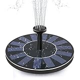 ADDTOP Solar Bird Bath Fountain Pump 1.4W Free Standing Solar Panel Kit Water Pump for Garden, Pond, Pool