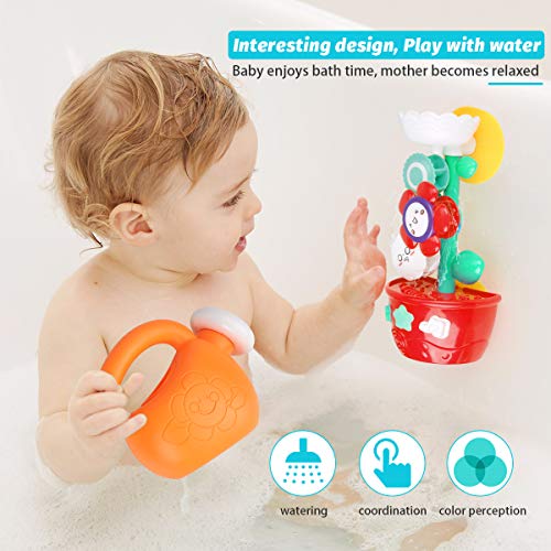 Bath Toys for Toddlers Babies Kids 1 2 3 Year Old Boys Girls Bathtub Toys Bath Wall Toy Fill Flow and Spin Waterfall Station with Strong Suction Cups Bath Toys Non Toxic Bath Toy