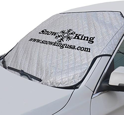 SNOW KING High Density Windshield Cover For SUVs &amp; Sedans – Car Window FrostGuard, Snow &amp; Ice Protector Sun Shade With Larger than Average Storage Bag – Waterproof and Sun-Proof