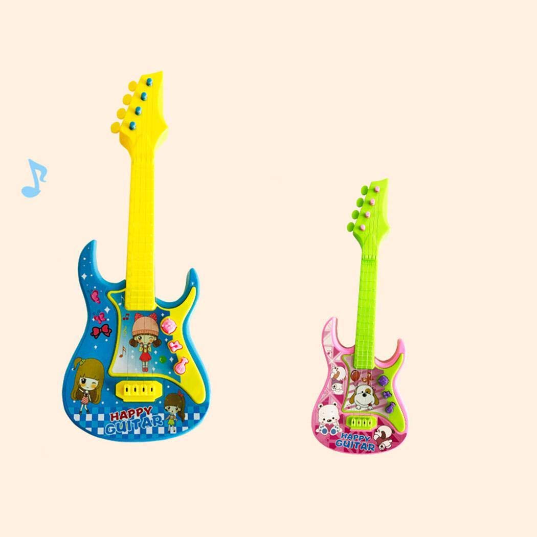 Qenci 1pcs Children Cute 3-in-1 Musical Toy Mini Touch Sensing Toy Guitars & Strings (Random Color)