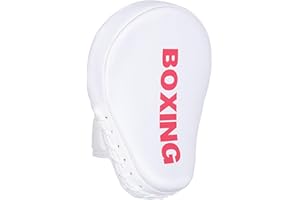 GINGPAI BOXING Curved Boxing Punching Mitts Boxing Pad, 1PC Arc Focus Hand Target Pad, Punching Mitts for Karate, Muay Thai Kick, Sparring, Dojo, Martial Arts, White Pink