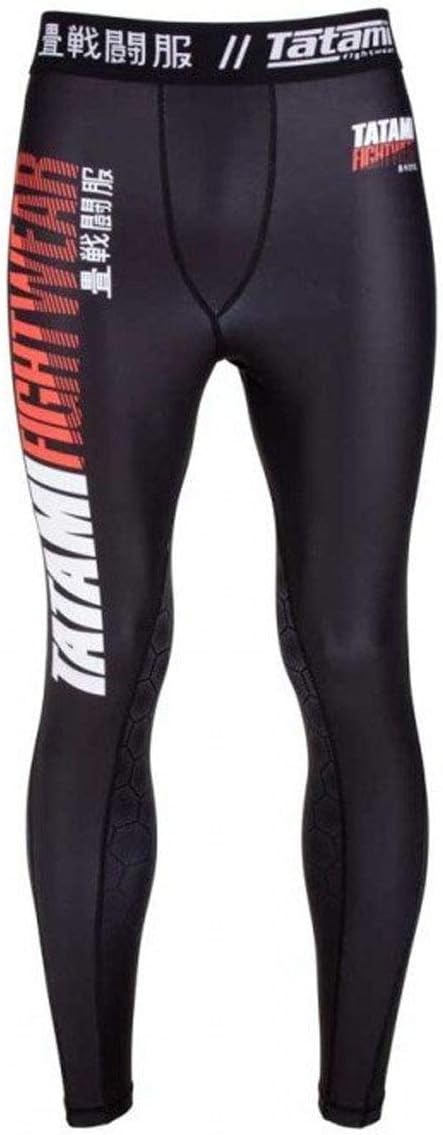 Tatami Essentials Black Hexagon Spats Tights BJJ Jiu Jitsu No-Gi MMA Gym