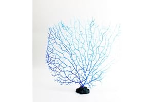 GANPUB Blue Artificial Coral Branch Faux Aquariums Ornament Fish Tanks Landscape Sea Fan Decorations Artificial Coral Branch Aquarium Décor