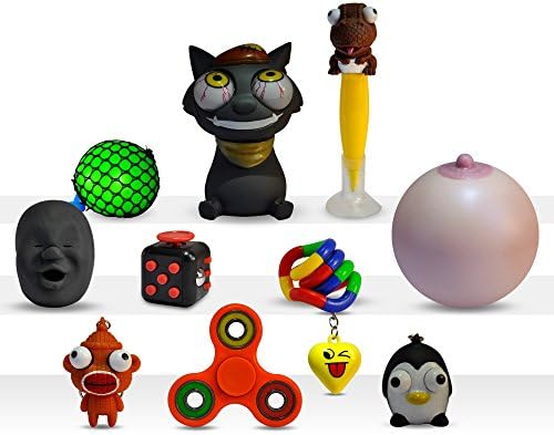OFFICE ANTI STRESS 11 Piece Anti-Stress Squeeze Toy Bundle, Relieves Stress, Anxiety, Depression, Fidget Stress Toy Assortment for Adults, Variety Combo Back Helps You Relax, De-Stress