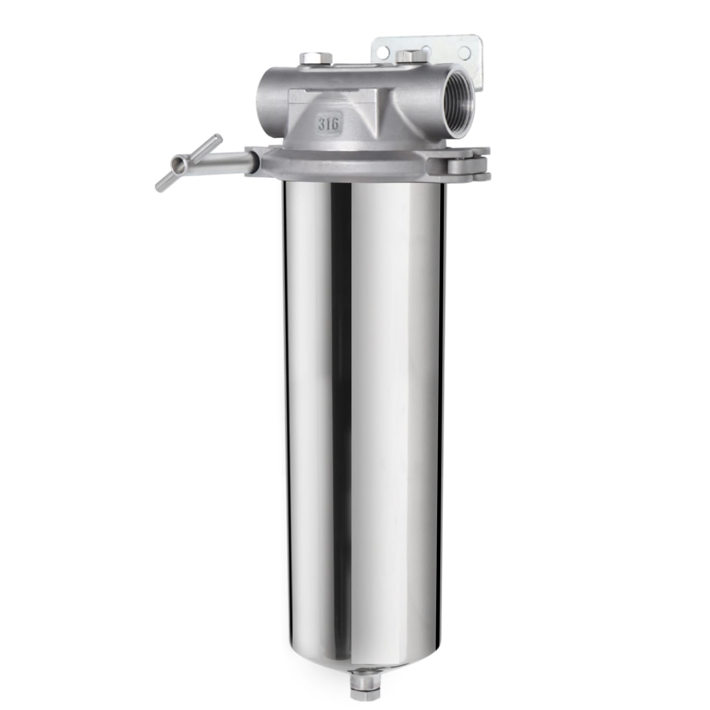 Photo 1 of Amwater 316 Stainless Steel Filter Housing for Filter Cartridge, Water Filter Housing for Whole House Water Purification of Stainless Steel 316 (10" C Housing-1 NPT)
