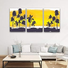 3 Panel Canvas Wall Art Gorgeous Palm Trees Pictures Home Wall Decorations for Bedroom Living Room Paintings Canvas Prints Framed - 16"x24" x 3 Panels