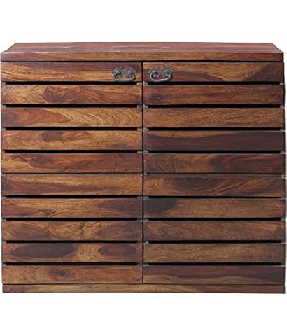 Clifford Solid Wood Bar Unit Wine Cabinet in Walnut Finish Sheesham Wood by Made Wood