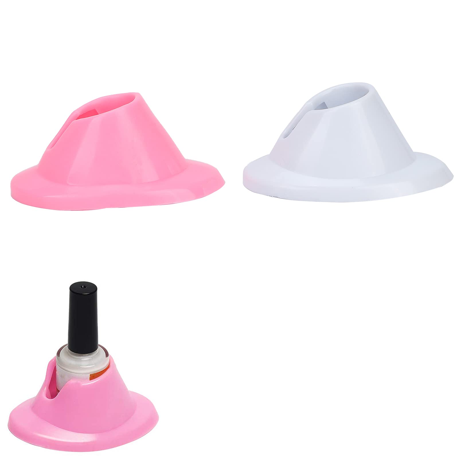 2pcs Nail Polish Bottle Stand Soft Rubber Nail Polish Bottle Holder Anti‑Spill Nail Polish Stand with Stability Nail Art Organizer Manicure Tools for Nail Art Salon
