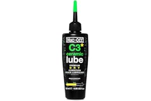 Muc-Off C3 Ceramic Dry Chain Lube, 120 Milliliters - Premium Bike Chain Lubricant with UV Tracer Dye - Formulated for Dry and Dusty Weather Conditions
