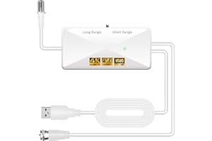 GZMJRD TV Antenna Amplifier, Indoor Antenna Signal Booster, 25dB High Gain Powerful Digital Antennas Booster, Clear Up Pixelated Amplifier, Adjustable Reception Range, Suit for All TV Antennas (Booster08)