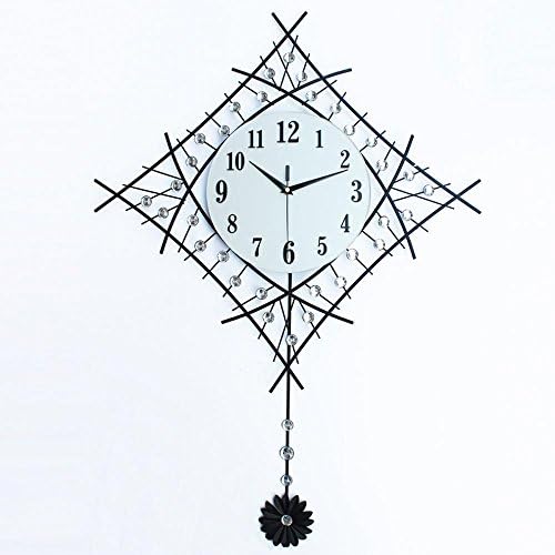 OOFYHOME LUOER Wall Clock Luminous Clock Decorative Rocking Clock Art Clock Modern Simple Digital Clock Silent Non-ticking Clock for Living Room Bedroom Office-Large, A