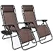 Best Choice Products Set of 2 Adjustable Zero Gravity Lounge Chair Recliners for Patio, Pool w/ Cup Holders - Brown primary