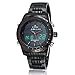 Readeel Sports Men Watch Stainless Steel Quartz Men Watch LED Dual Display Watch, Red