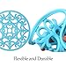 ME.FAN Trivets for Dishes/Pots/Pans, 3 Pcs Silicone Mats, Flexible/Durable/Non Slip Hot Pads to Protect Table and Counter Top (Blue)