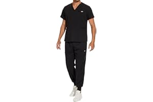 niaahinn Scrub for Scrubs Top with classic V-neck & Yoga Jogger Pants medical Nursing Uniform scrub set