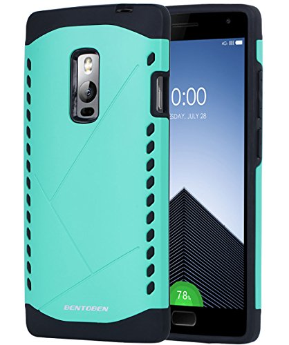 OnePlus 2 Case, OnePlus Two Case, BENTOBEN Ultra Slim Dual Layer Hybrid Rugged Hard PC and TPU Resistant Shockproof Protective Case for OnePlus 2, Mint Green + Black