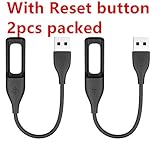 with Reset Function 2pcs Charging Cable Replacement for Fitbit Flex, 6.5 Inches Length, Black Color,Compatible for Fitbit Flex Band Wireless Activity Bracelet Charger Cable