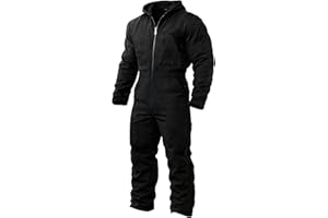 Men's Insulated Hooded Work Overalls - Heavy-Duty Protective Outfit for Construction and Cold Weather Outdoor