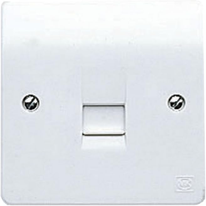 MK Logic Plus K427WHI 1-Gang Secondary Telephone Socket, Standard White