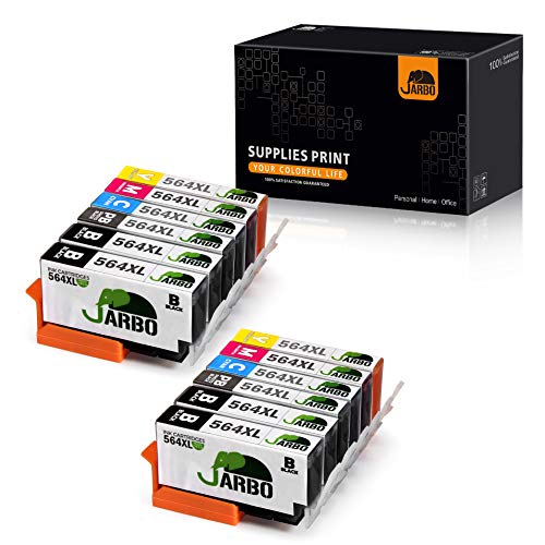 JARBO Compatible Replacement for HP 564XL Ink Cartridge, 5 Color (2 Sets+2 Black), for Photosmart 5520 6520 7520 5510 6510 7510 7525 B8550 C6380 Premium C309A C410A Officejet 4620 Deskjet 3520
