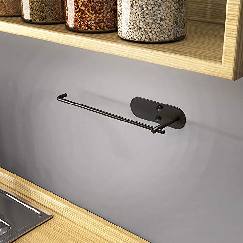 SERIJUTT Paper Towel Holder Under Mount Self Adhesive Paper Towel Rack Stick on Wall