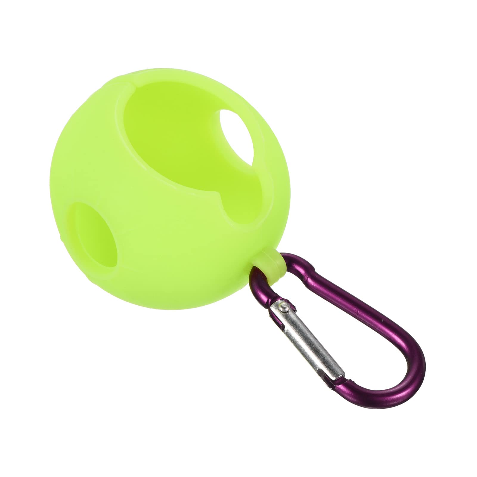 PATIKIL Golf Ball Holder, 1 Pack Silicone Carrier Protective Portable Sleeve with Buckle for Golf Bag Belt, Green