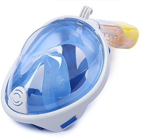 Businda Newest Version Full Face Easy Breath Snorkel Mask Defogger,Anti-Leak with 180º Degrees Viewing Area,Foldable Adjustable Head Straps Snorkel Mask for Adults