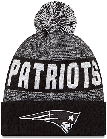 Patriots Discontinued Current Logo Black &amp; White Knit Beanie