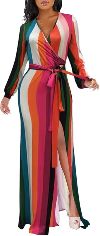 long sleeve flowy wrap dress