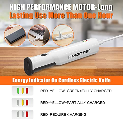 ENERTWIST Cordless Electric Carving Knife 1S Quick Start OneHand Operation Easy to Use with