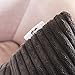 Home Brilliant Throw Pillows 18x18 Soft Decorative Striped Corduroy Velvet Square Spring Throw Pillow Cover for Couch Sofa, 45 x 45 cm, Dark Grey