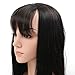 AOERT Straight Air Bang Heat Resistant Kanekalon Synthetic Hair Clip-in Bangs - Three Color Straight Fringe Clip in Bang (1B)