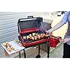 Americana-Electric-Cart-Grill-with-two-folding-composite-wood-side-tables-and-wire-shelf