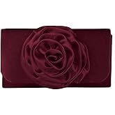 MakeMeChic Women's Satin Evening Bag 3D Flower Flap Wedding Clutch Bag Vintage Handbags
