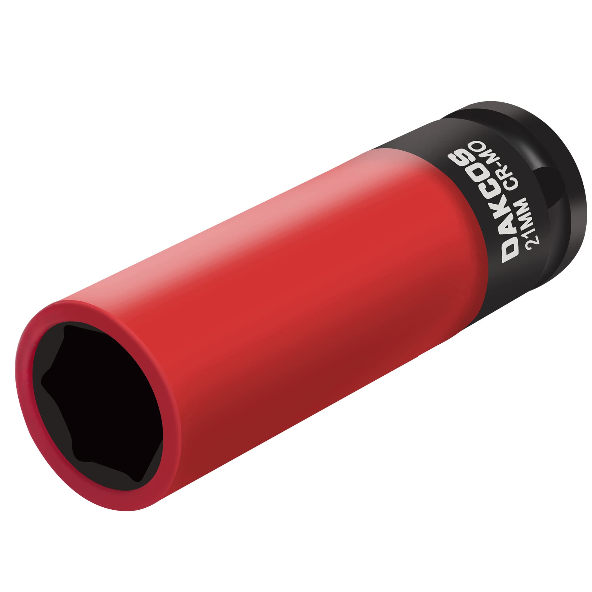 DAKCOS 21mm Impact Socket Set - 1/2 Inch Drive, 6 Point Cr-Mo Metric Protective Lug Nut Socket with Plastic Sleeve — image 1