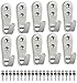 Wall Hanging Hooks - Brushed Finish Steel - 10 Pack - Hanging Hooks for Garage, Bathroom, Living Rooms