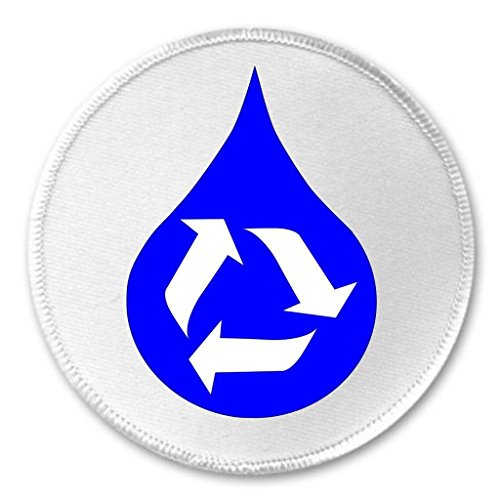 Blue Water Recycle Recycling Symbol 3" Sew On Patch Earth Environment