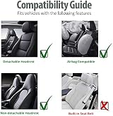 AUTOYOUTH Universal Front Car Seat Covers Pair Waterproof Faux Leather Airbag view 7