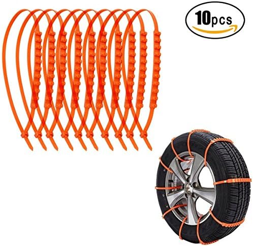 iTrustech Snow Chains,Anti-skid Emergency Snow Tyre Chains Car Belting Straps,Portable Emergency Anti-Slip Chains, Nylon Tire Snow Chains for Winter Driving(10 PCS)